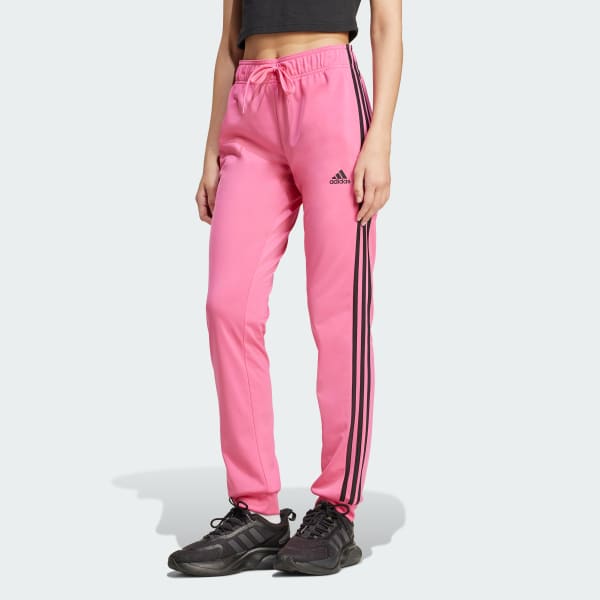 Rosa Calça Primegreen Essentials Warm-Up Slim Tapered 3-Stripes