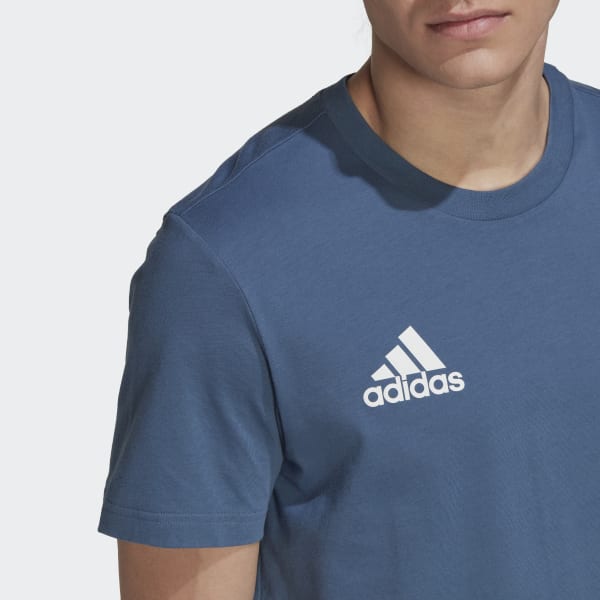 Bleu T-shirt All Blacks Rugby Cotton IYP56