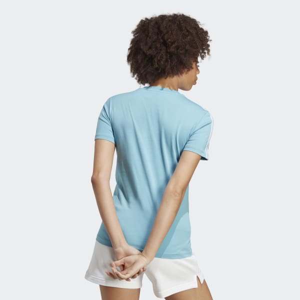 สีน้ำเงิน เสื้อยืด Essentials Slim 3-Stripes