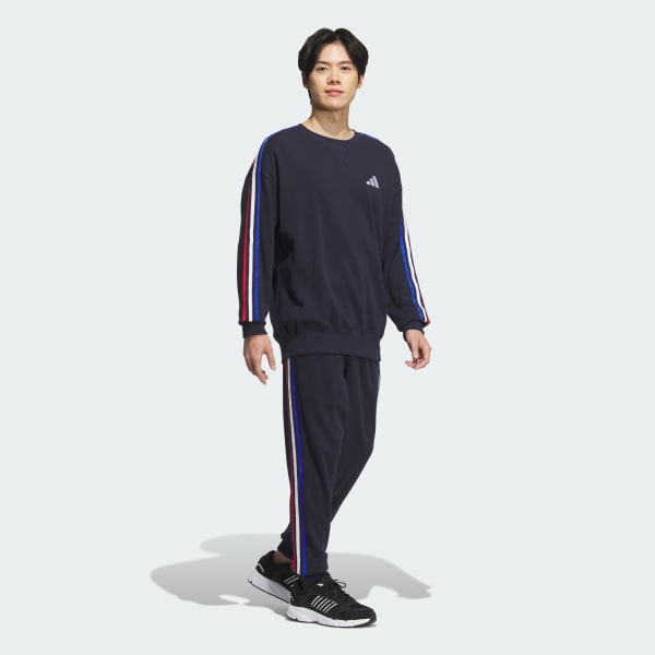 Blue 에센셜+ 루즈 핏 3S 프렌치 테리 스웨트셔츠