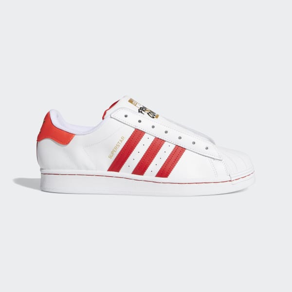 red laceless adidas