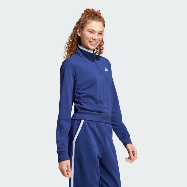 Bla Essentials Color Pop French Terry Crop Quarter-Zip Track jakke