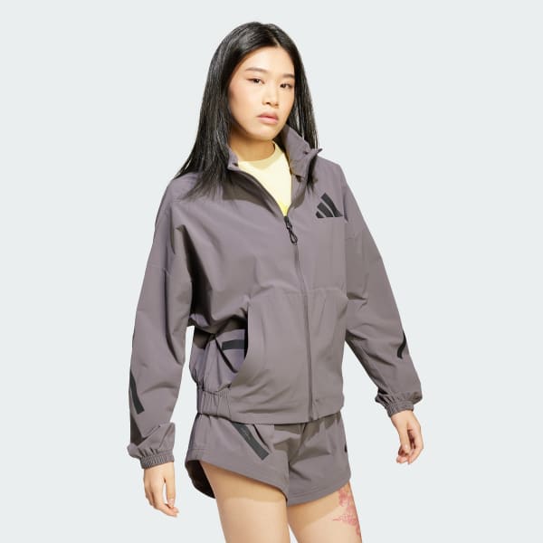 Grey adidas Z.N.E. Woven Full-Zip Track Top