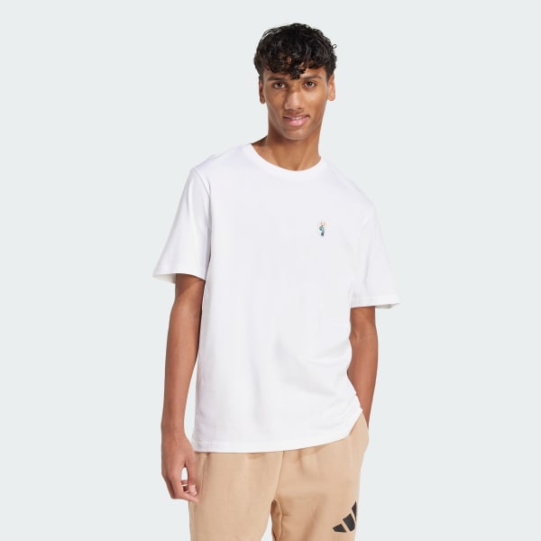 blanc T-shirt graphique Dog Sock Patch