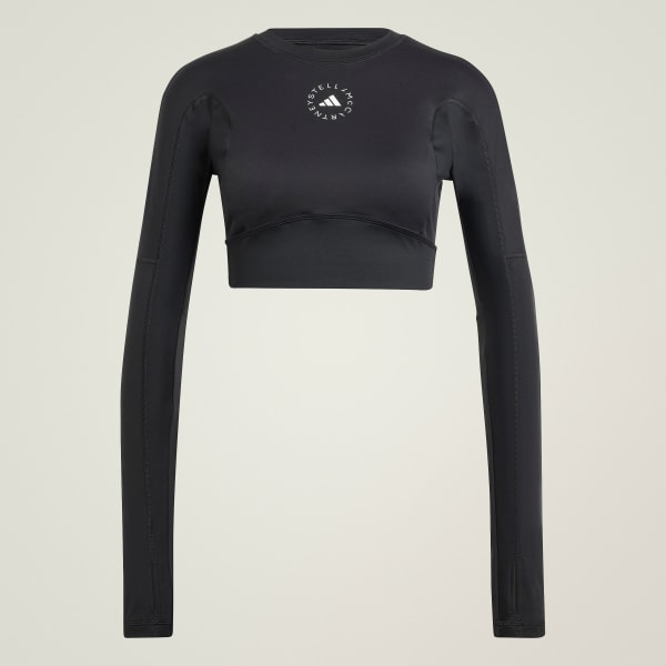 Black adidas by Stella McCartney TrueStrength Yoga Cropped Long Sleeve Top