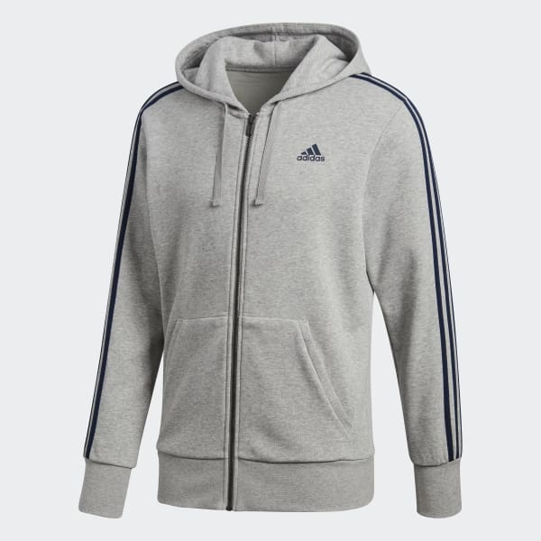 adidas Essentials 3 Stripes hettejakke Grå | adidas Norway adidas Essentials 3 Stripes genser Grå | adidas Norway