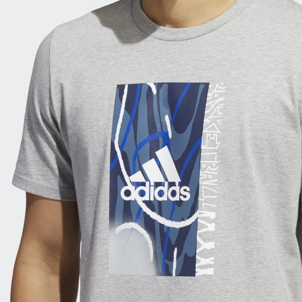 Szary Badge of Sport Courts Graphic T-Shirt II920
