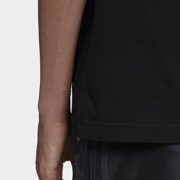 Negro Camiseta Estampada Camo Infill
