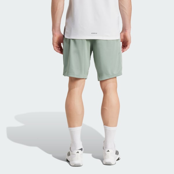 Green Train Essentials Piqué 3-Stripes Training Shorts