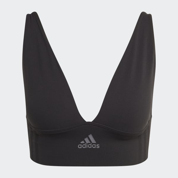 adidas Active Seamless Micro Stretch Long Line Plunge Bra Underwear - Black