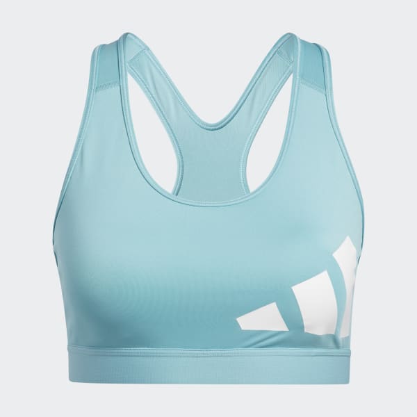 Turquoise Believe This Medium-Support Workout Logo Bra BS814