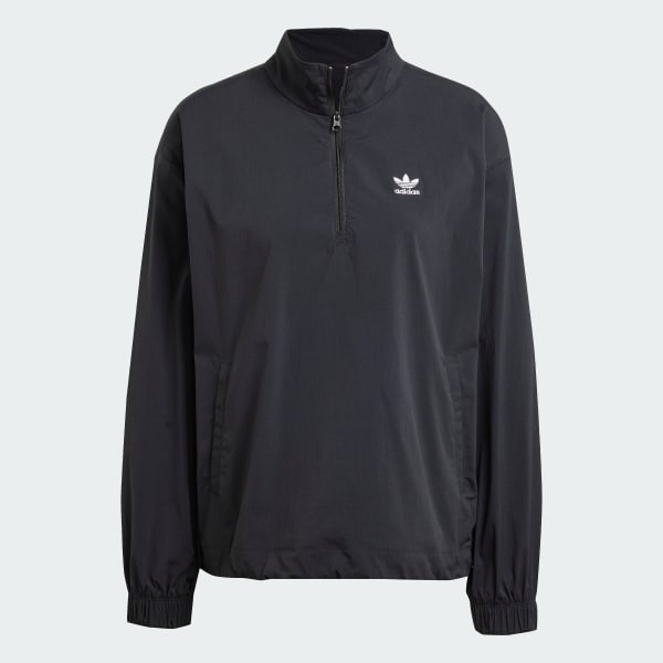 Đen Áo Track Top Vải Ripstop Khóa Kéo 1/2 Essentials