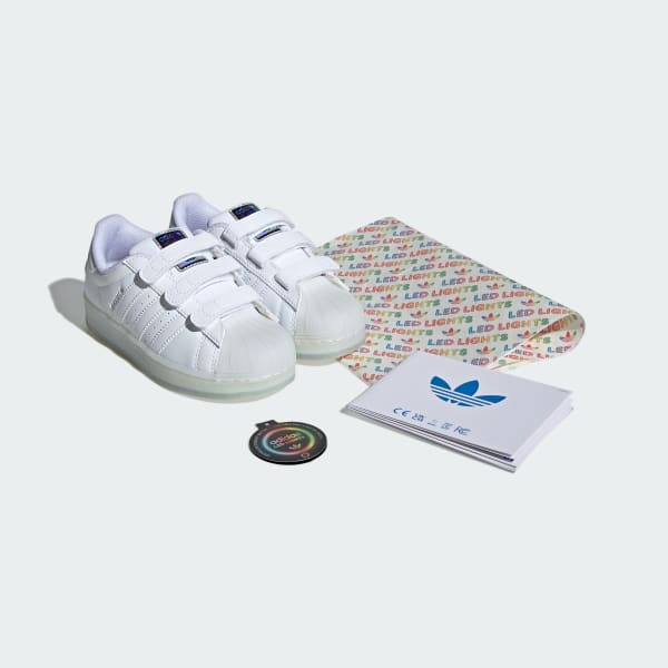 Putih Sepatu Anak Superstar LED Lights Comfort