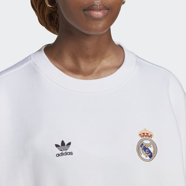 Blanc Real Madrid Essentials Trefoil Crewneck Sweatshirt BV833