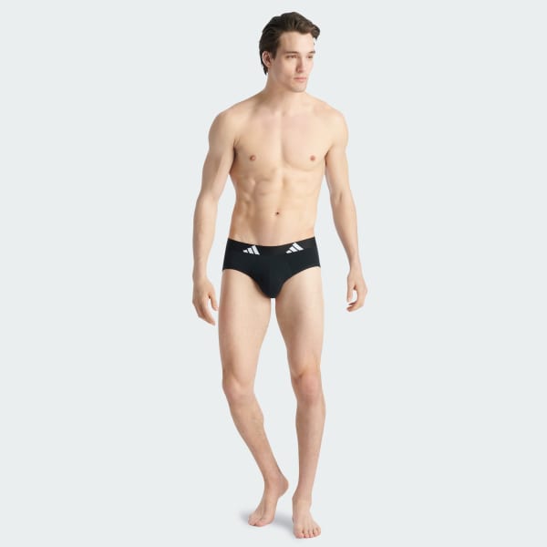 cerná Slipy Active Flex Cotton Underwear – 3 kusy