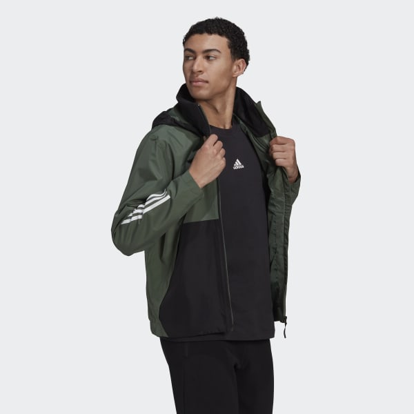 adidas BSC 3-Streifen RAIN.RDY Regenjacke - Grün | adidas Deutschland