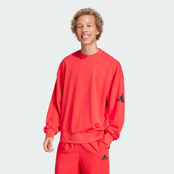 cervená Mikina Essentials Loose Fit 3 Bar Logo