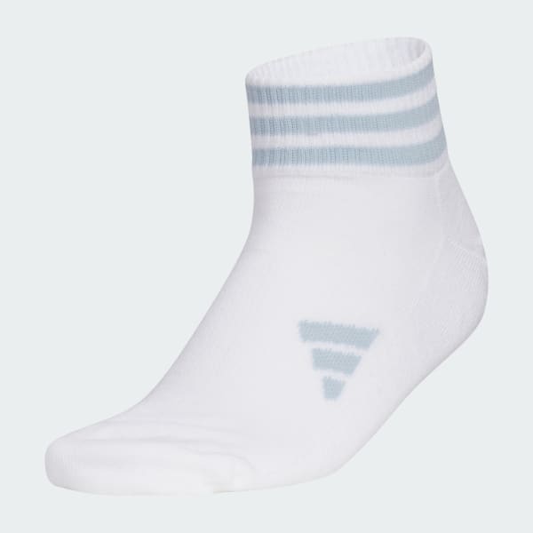 ホワイト 【ゴルフ】アンクル丈 スリーストライプ クッションソックス