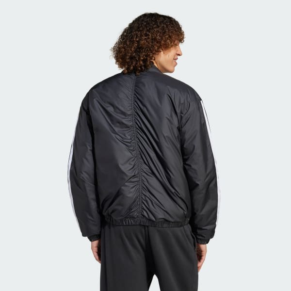 Negro Chaqueta Bómber Térmica Essentials 3 Tiras