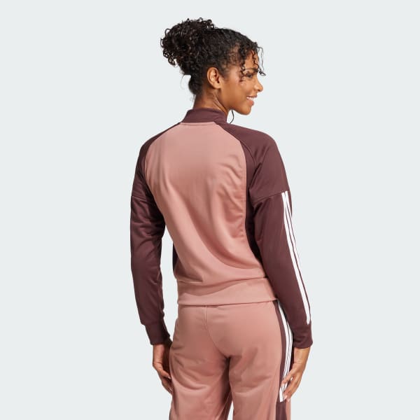 adidas Tricot 3-Stripes Fashion Track Top - Pink | Free