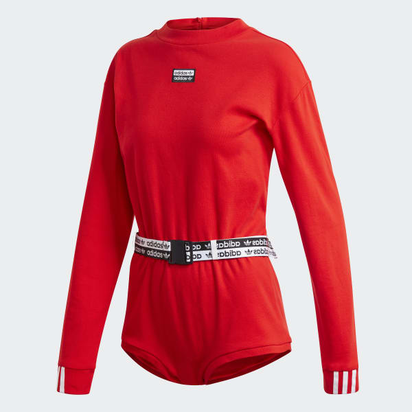 red adidas bodysuit long sleeve