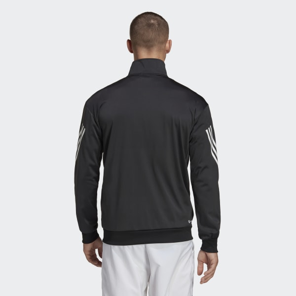 Svart 3-Stripes Knit Tennis Jacket