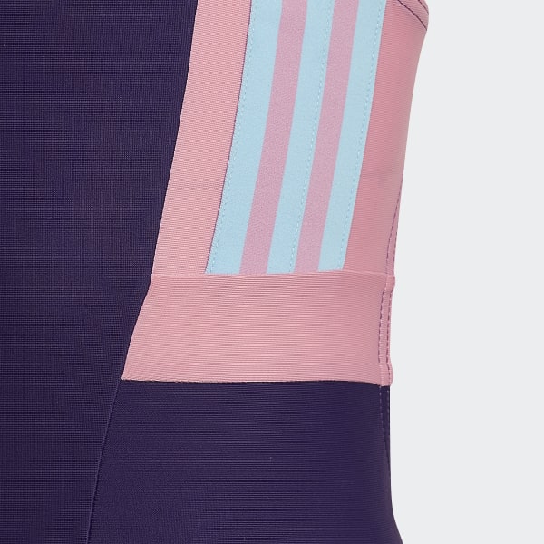 Lila Colorblock 3-Stripes Swimsuit L9351