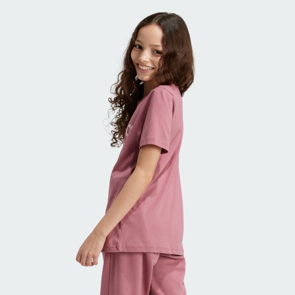 Ροζ Essentials Linear Logo Cotton Slim Fit Tee