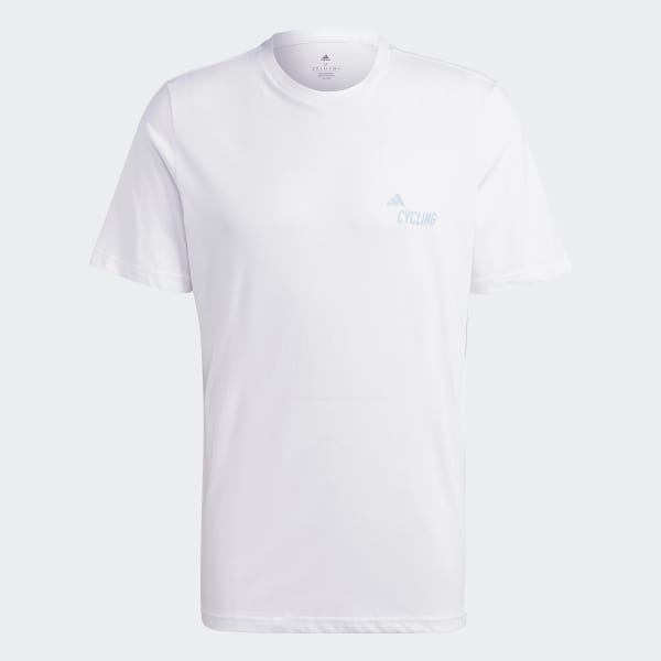 Hvit Cycling Graphic T-skjorte (unisex)