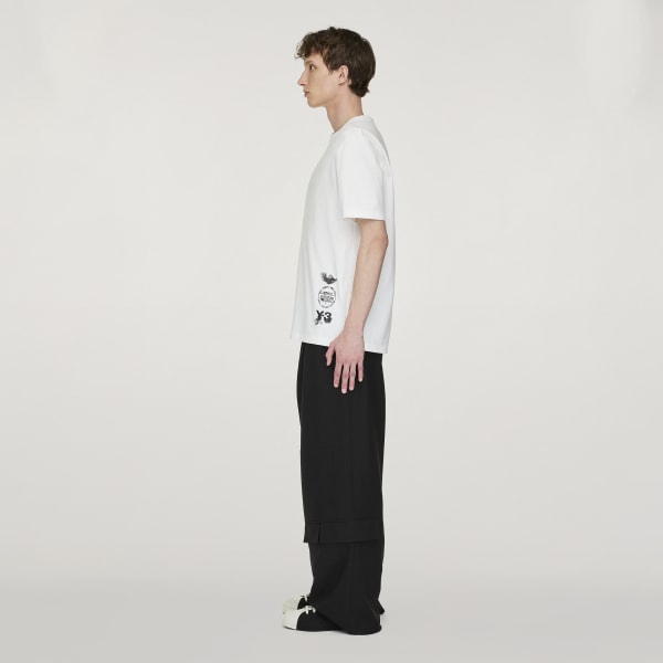 adidas Y-3 AOP Short Sleeve Tee - White | Free Shipping with