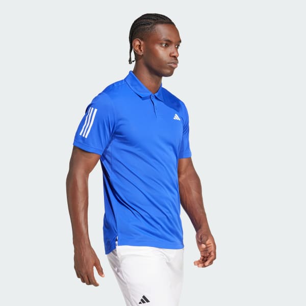 Azul Camiseta Polo de Tenis Club 3 Rayas