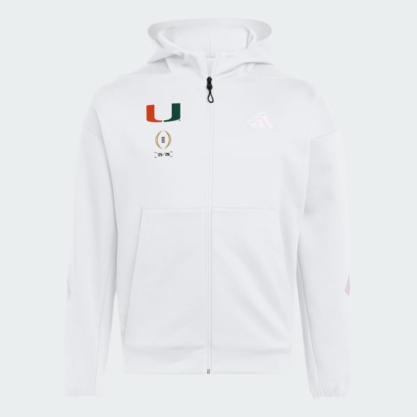 adidas MIAMI HURRICANES MENS ZNE HOODY - White | Free Shipping