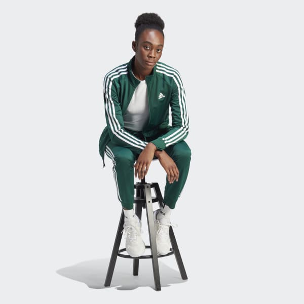 adidas Primegreen Essentials Warm-Up Slim 3-Stripes Track Jacket - Green