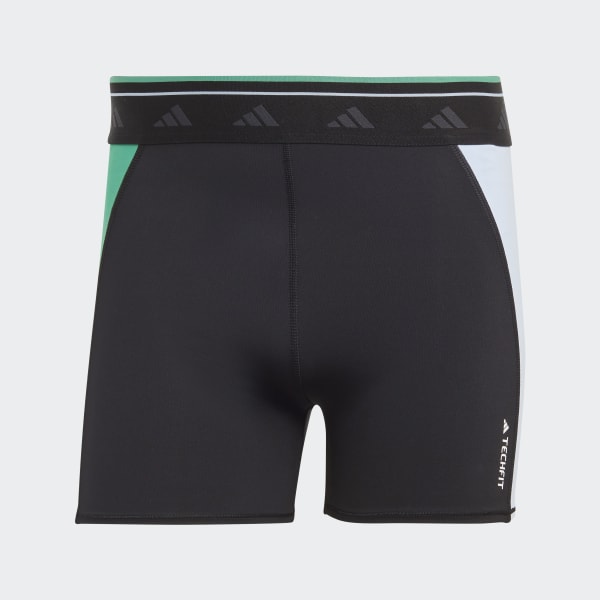 Negro Mallas Cortas Techfit Colorblock