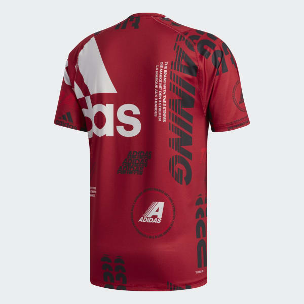 adidas FreeLift Daily Print Tee - Burgundy | adidas Singapore