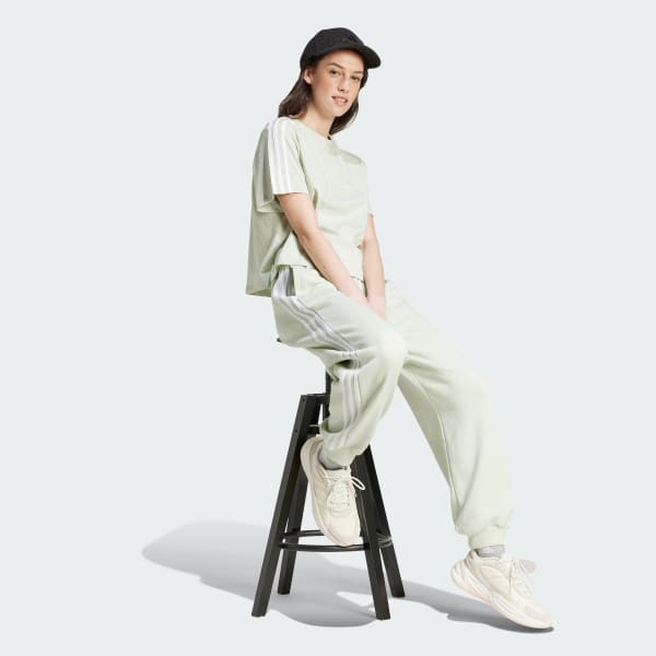 Green Essentials 3-Stripes French Terry Loose-Fit Pants