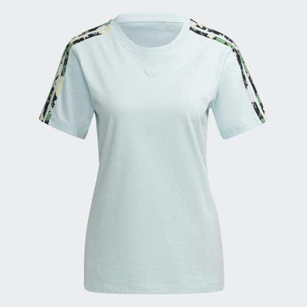 Turquesa Remera 3 Tiras con estampado floral