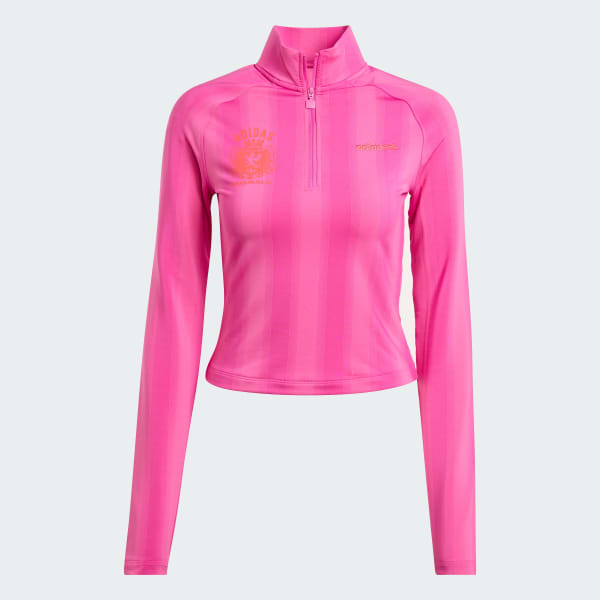 売れ筋商品|||アディダスオリジナルス Tシャツ レディース トップス HALF-ZIP GRAPHIC FOOTBALL  - Long sleeved top - off white adidas Half-Zip Graphic Football Long-Sleeve Top - Pink