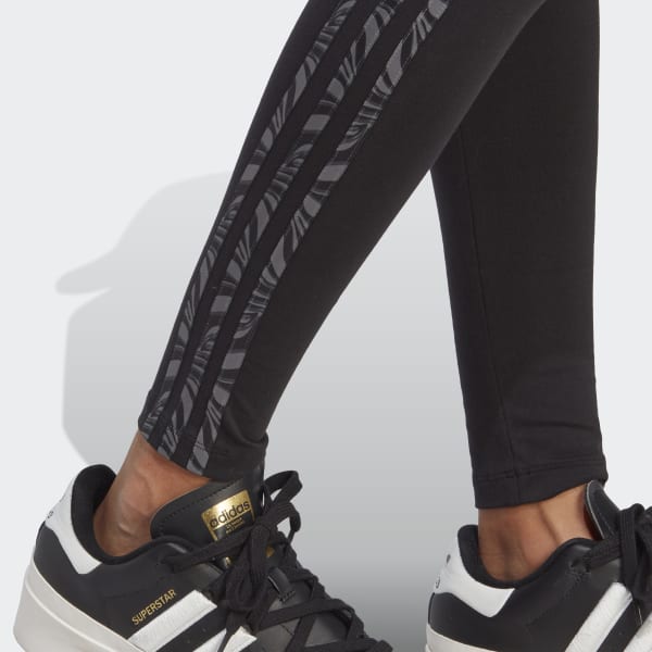adidas Abstract Animal Print Leggings - Black