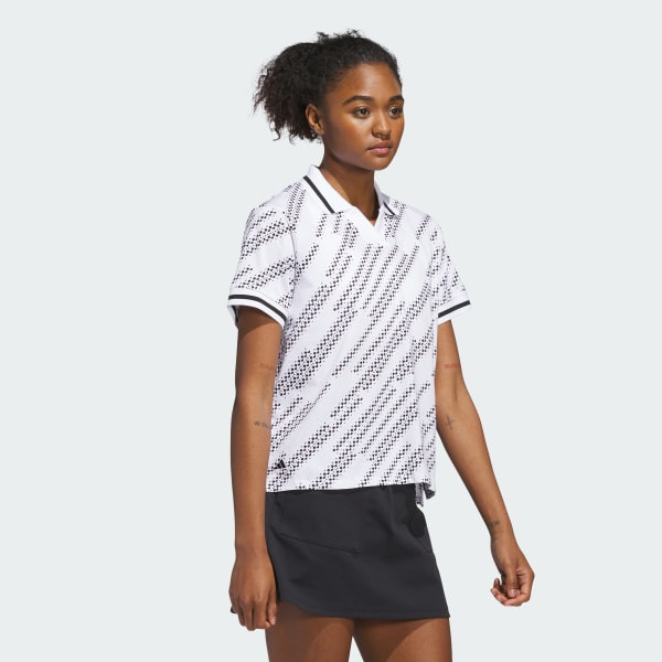 สีขาว เสื้อโปโลพิมพ์ลาย Go-to