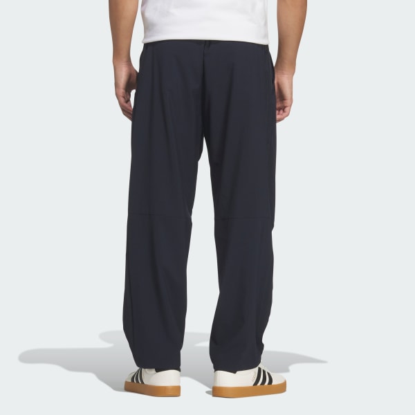 ブルー 軽パン ストレッチコミュータールーズテーパードパンツ