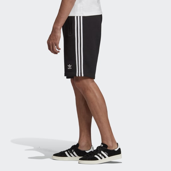 Đen Quần Sweat Short 3 Sọc