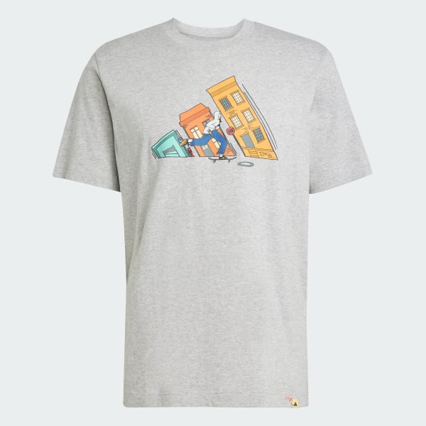 Gris Playera Graphic Doodle Hunt Skate