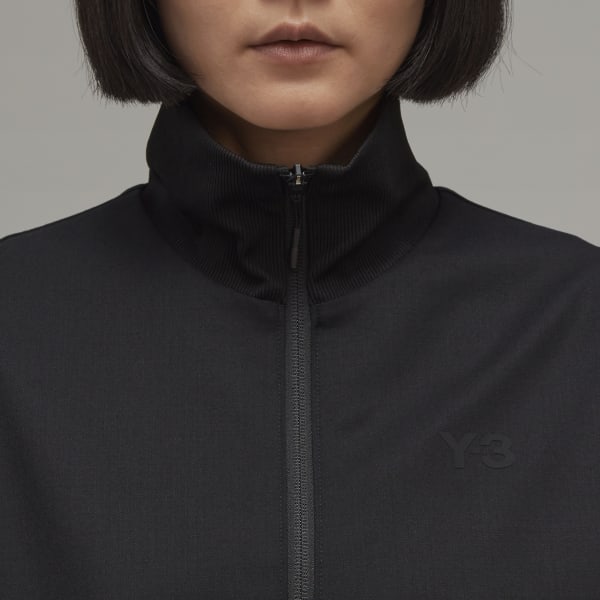 Black Classic Refined Wool Track Top QY489