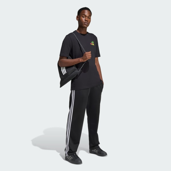 Black MINI EMBROIDERY SURFING GRAPHIC T-SHIRT