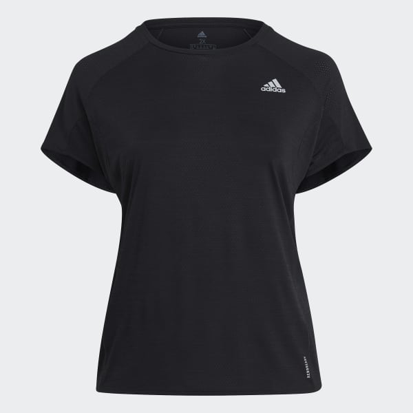 Preto T-shirt Runner (Plus Size) IPF59
