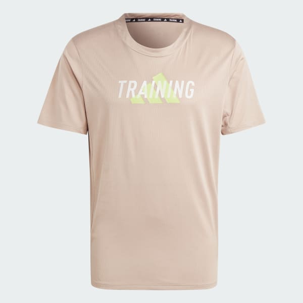 Beige Designed for Movement Graphic Workout Tee