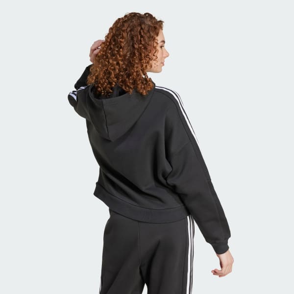 Black Tiro Cut 3-Stripes Fleece Hoodie
