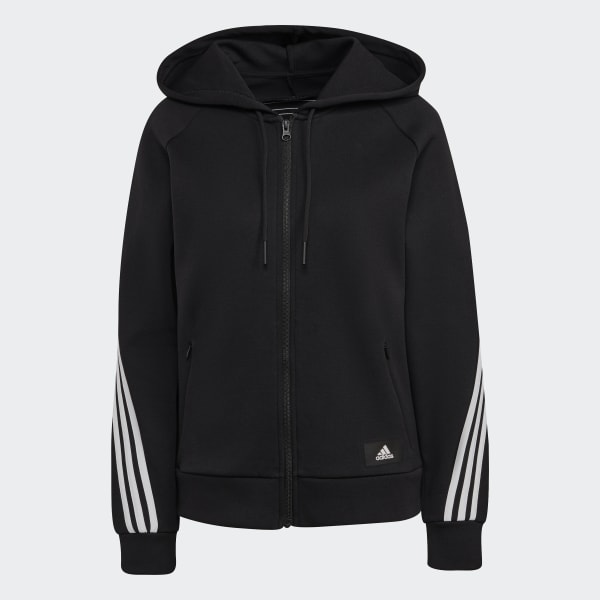 Black adidas Sportswear Future Icons 3-Stripes Hooded Track Top T4530