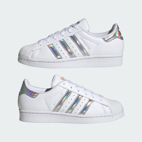 Adidas originals superstar deals junior trainer  white/iridescent